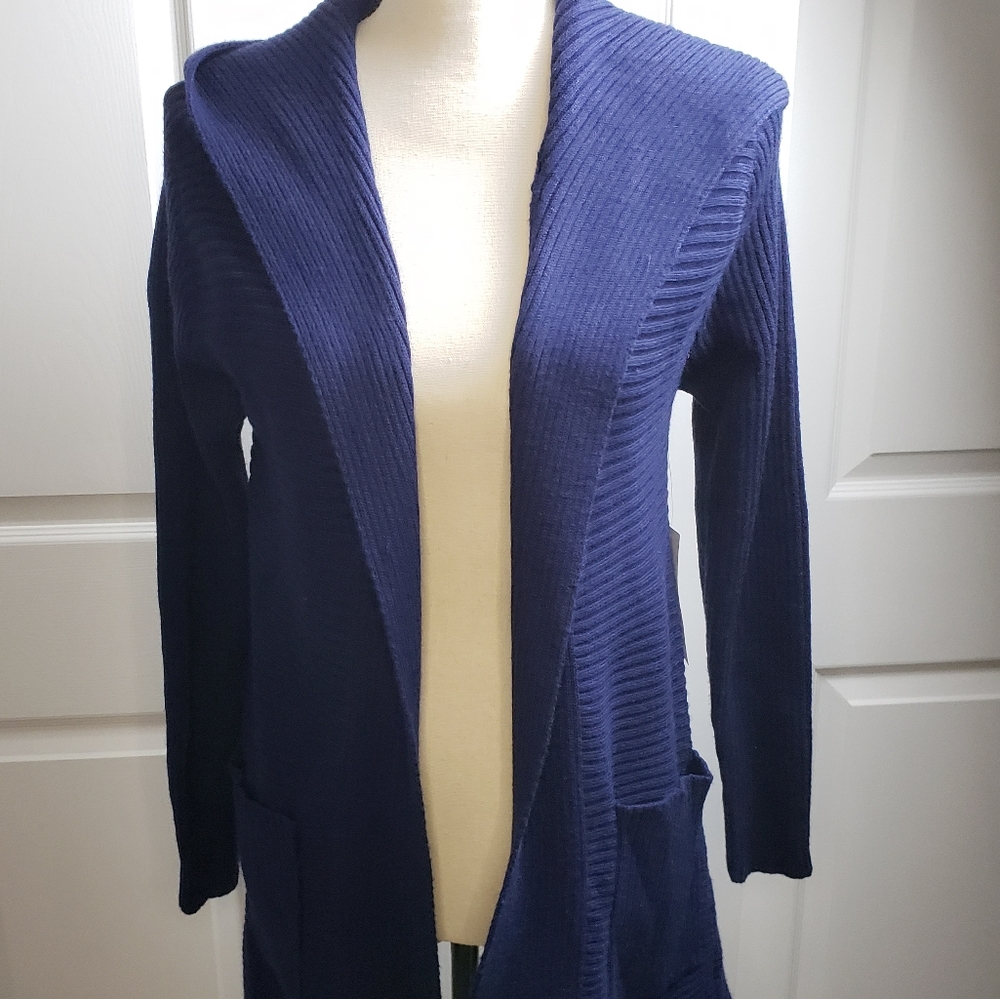 Navy cardigan NWT size S